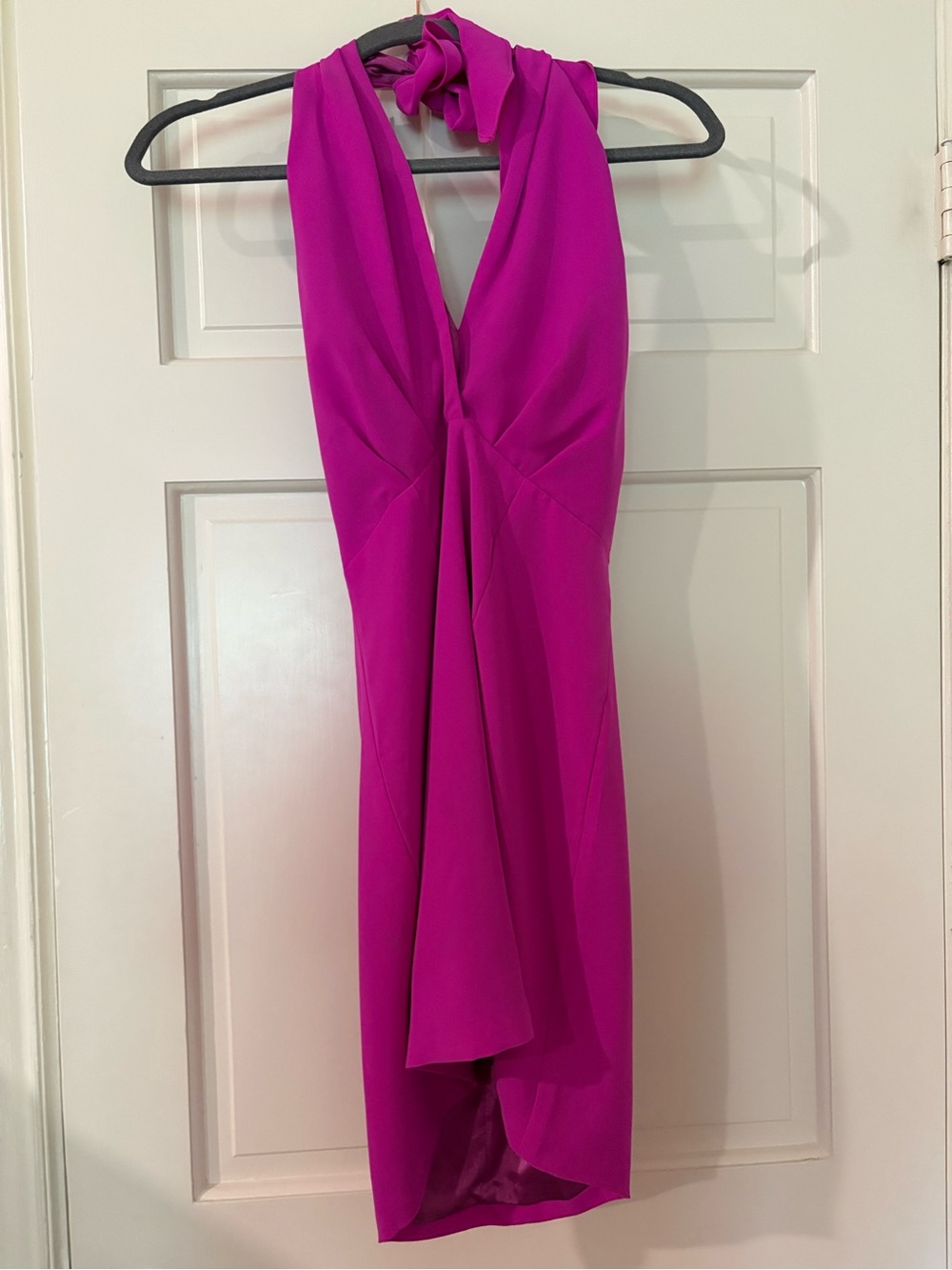 DO+BE One-Shoulder Twist Front Fuchsia Dress